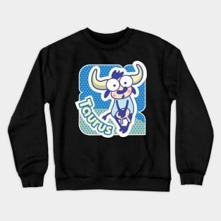 Taurus Colorful Zodiac Sign Cartoon April May Birthday Crewneck Sweatshirt